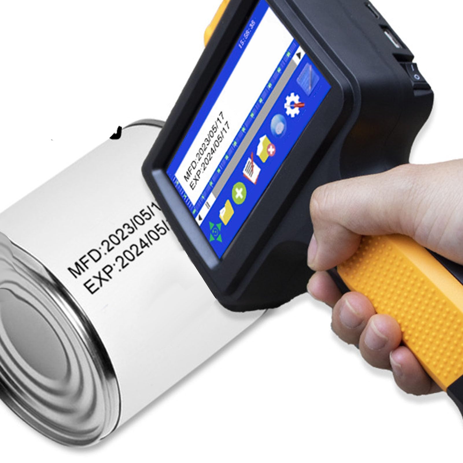 IINCOOY Pistola Stampante A Getto D'inchiostro Portatile Non Crittografata 12,7 Mm Inchiostro Ad Asciugatura Rapida for Testo Codice A Barre QR Numero Lotto Logo Data Stampante for Etichette