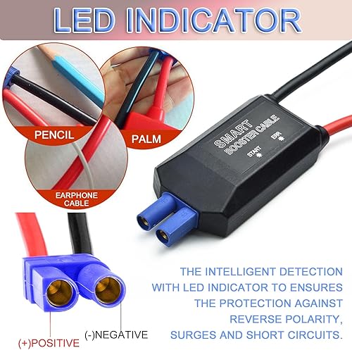 Miniatura 6 de EC5 - Cable de arranque para batería de automóvil, cable de arranque EC5, abrazaderas de cocodrilo, accesorios de batería de repuesto automotriz
