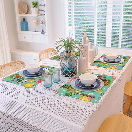 Miniatura 8 de Pineapple Pattern Decor Placemats Set of 4 Table Mats Washable Placemat Waterproof Place Mats for Party Home Dining Table Decor 18x12 in