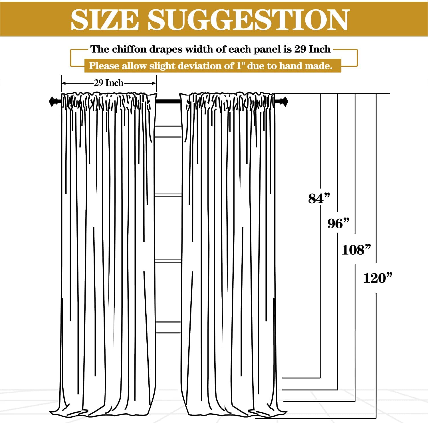 DUOBAO Sheer Backdrop Curtains for Parties Wedding Photo Backdrops Hot Pink 59'' Width Chiffon Drapes Beach Curtain for Prom Birthday Party Happy New Years, 2 Panels 29''x84'' - Image 3