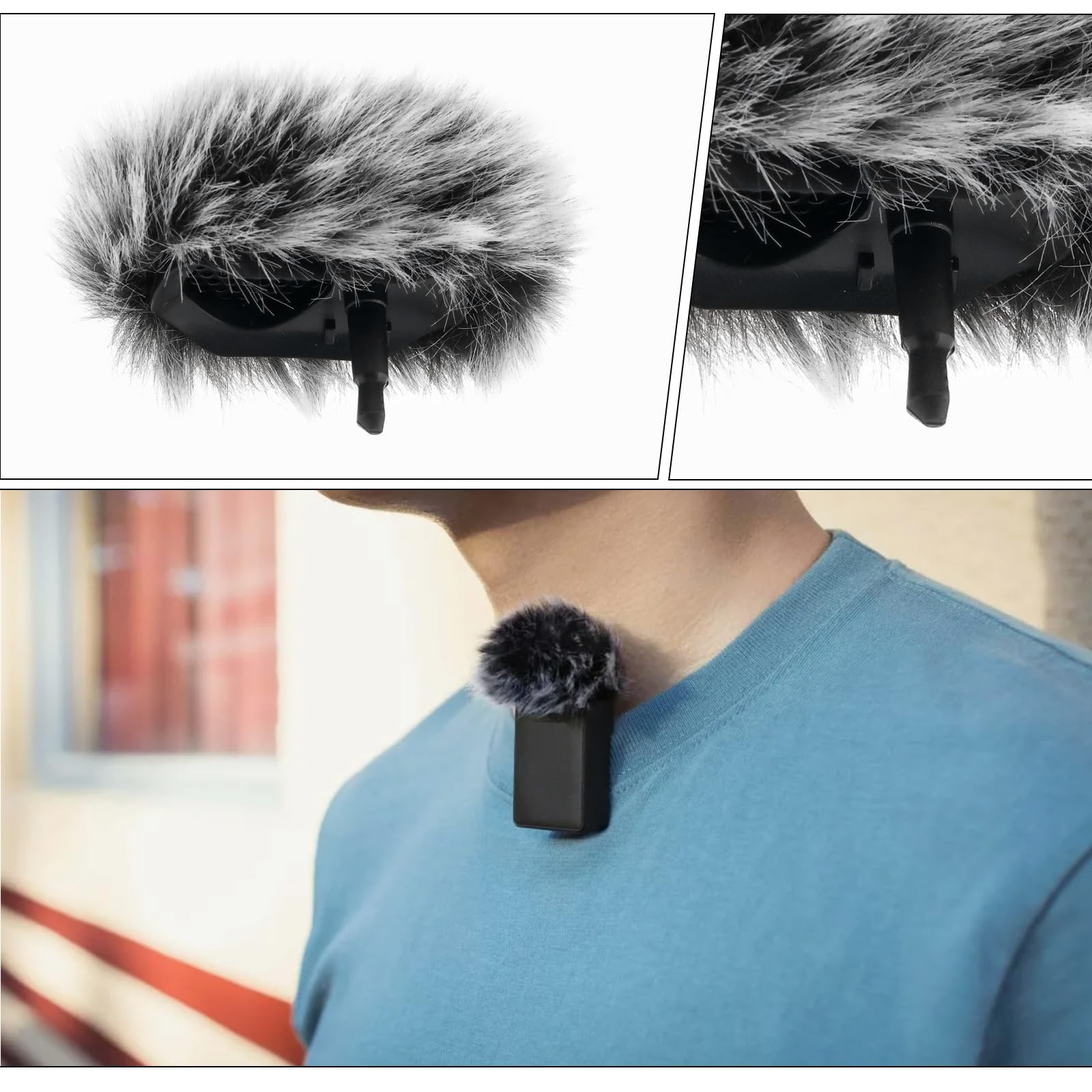 OTOTEC 4Pcs Microphone Pop Filter, Wireless Microphone Covers Furry Wind Muff Compatible with DJI Mic 2 - Image 4