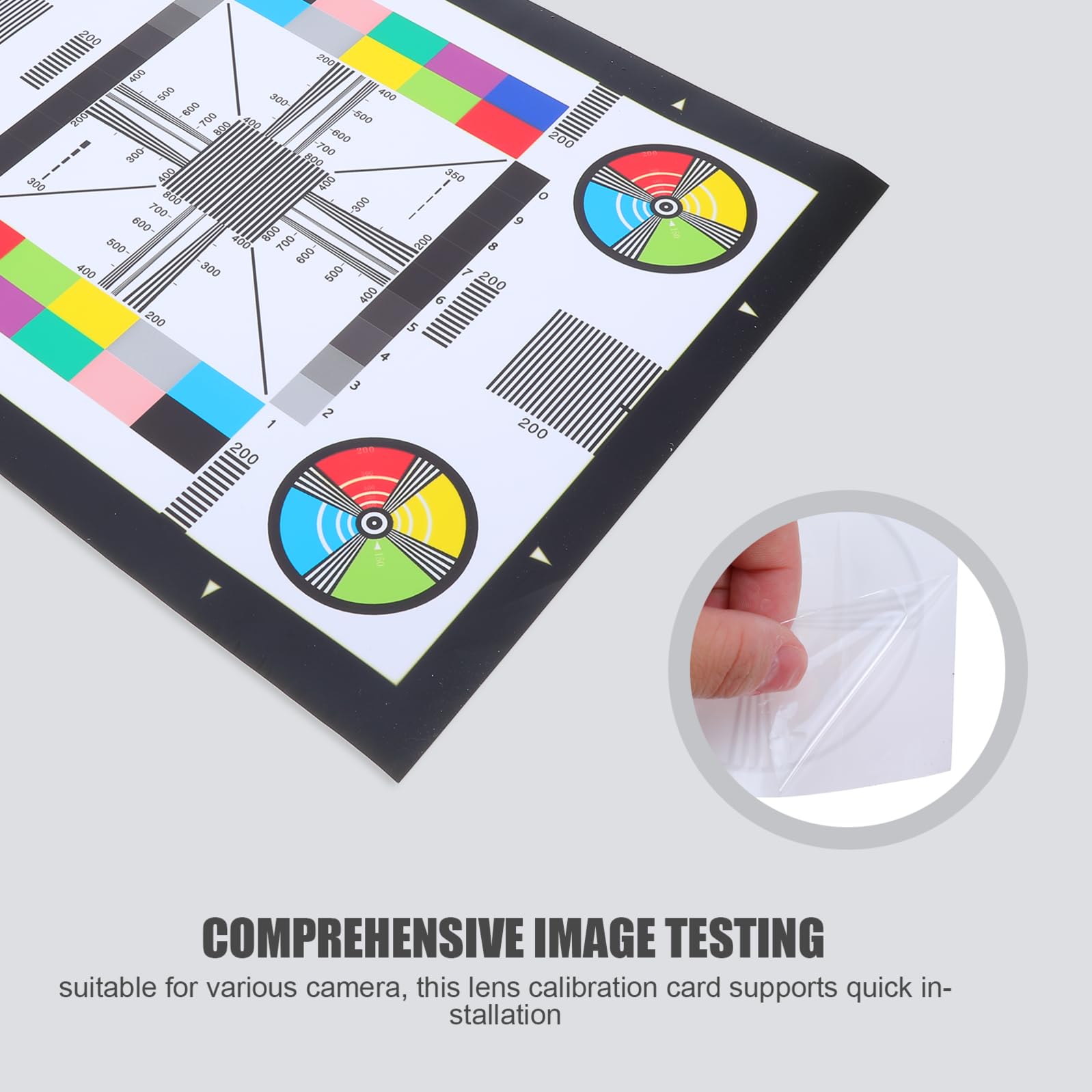 VILLCASE Carte Étalonnage pour Objectifs de Caméra Mire de Calibration de Couleurs Outil Inspection Objectif Mire de Test de Résolution pour Systèmes CCTV