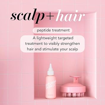 Saturday Skin Scalp Hair Strengthening Peptide Treatment Overnight Serum for Hair Growth with Caffeine Collagen Keratin Nourished Thicker Longer Hair for Thin & Dry(2.70 Fl. Oz.)
