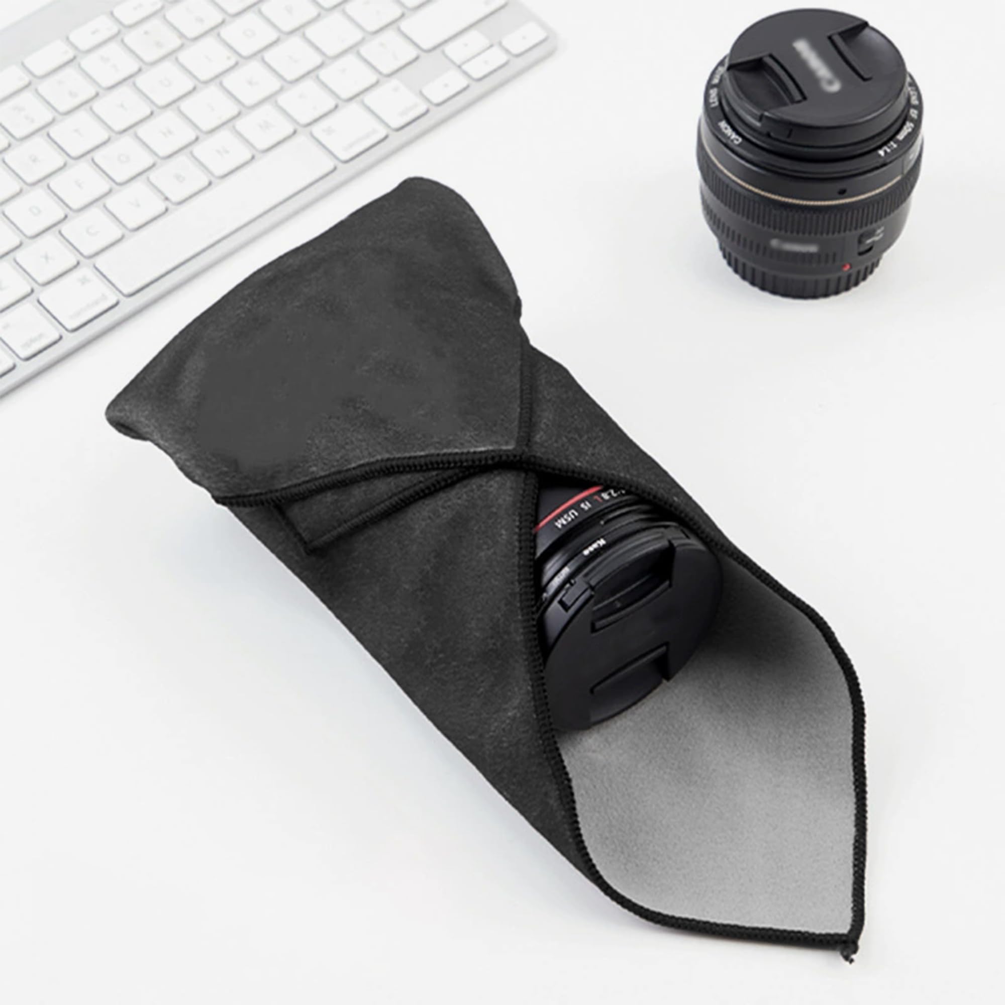Einschlagtuch Kamera Schutzhülle 45x45CM Anti-Bumping Anti-Friction Schutzhülle Protective Wrap für Fotoausrüstung (Schwarz, M)