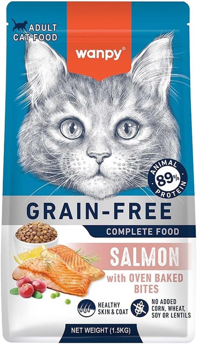 Wanpy Somonlu Tahılsız Yetişkin Kedi Maması 1,5kg