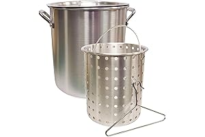 Camp Chef Aluminum Crab Boil Pot & Basket with Lid and Removal...