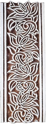 Miniatura 2 de Royal Kraft Border - Bloque de impresión de madera - DIY Henna tela textil papel arcilla cerámica sello ESIHtag004
