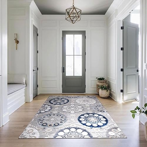 Miniatura 402 de CAMILSON Indoor Outdoor Rug 5x7 Bohemian Medallion Floral Area Rugs for Indoor and Outdoor Patios Easy-Cleaning Non-Shedding Living Room Garden and