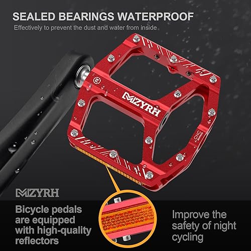 Miniatura 4 de Pedales de bicicleta de montaña, pedales MTB, 916 pulgadas, antideslizantes, ligeros, de aleación de aluminio, pedales de bicicleta para carretera,