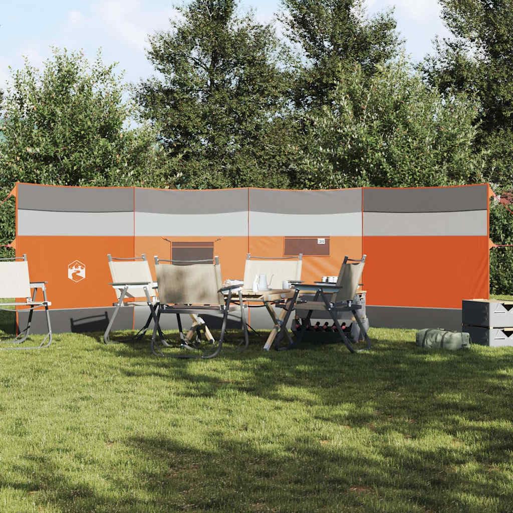 vidaXL Cortaviento de Camping Impermeable Gris Naranja 510x153 cm, Cortavientos de Playa, Cortaviento para Caravana, Cortavientos de Autocaravana