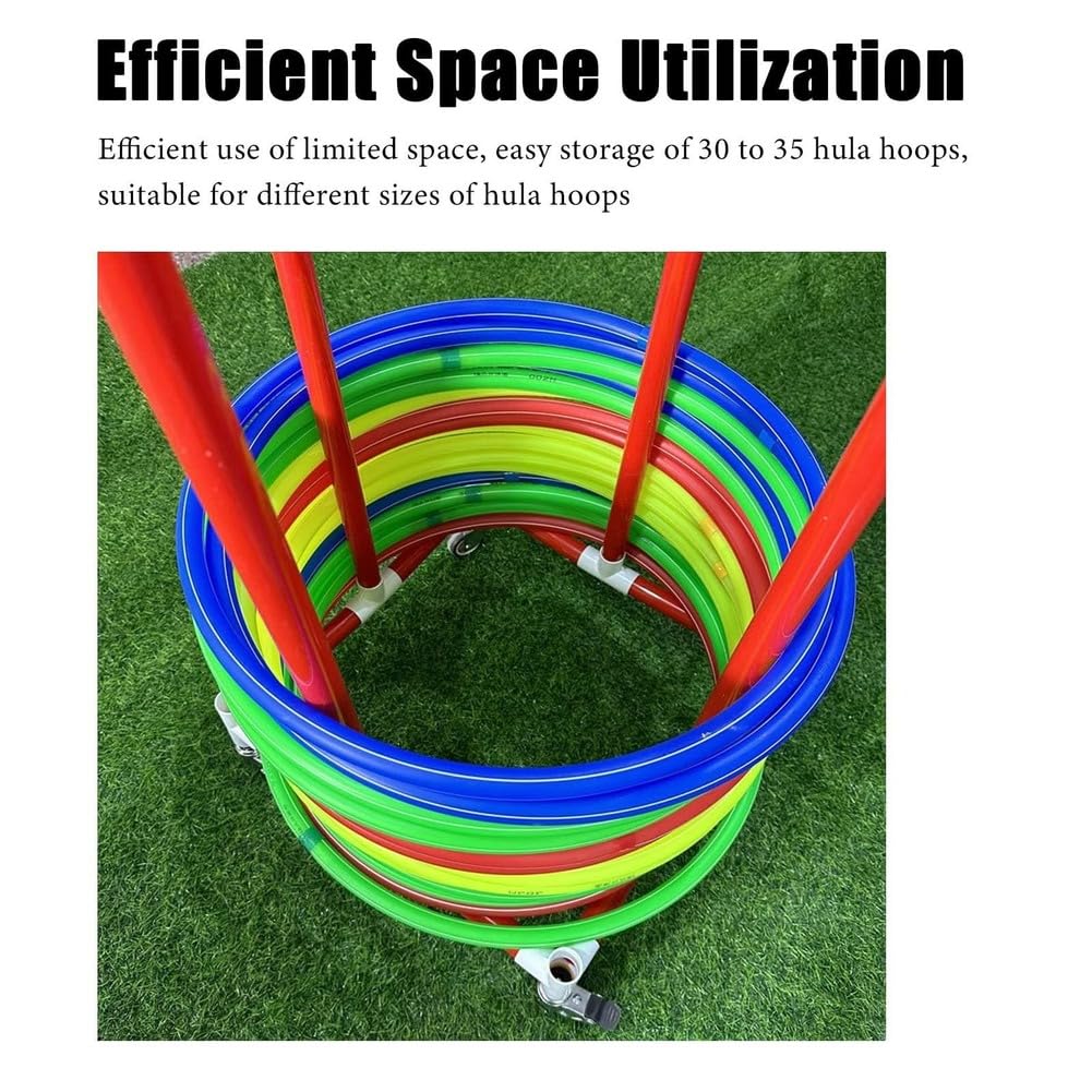 Support Mobile pour Cerceaux De Hula Hoop, Chariot De Rangement en PVC pour Cerceaux De Hula Hoop, Support De Rangement Portable pour Cerceaux De Fitness