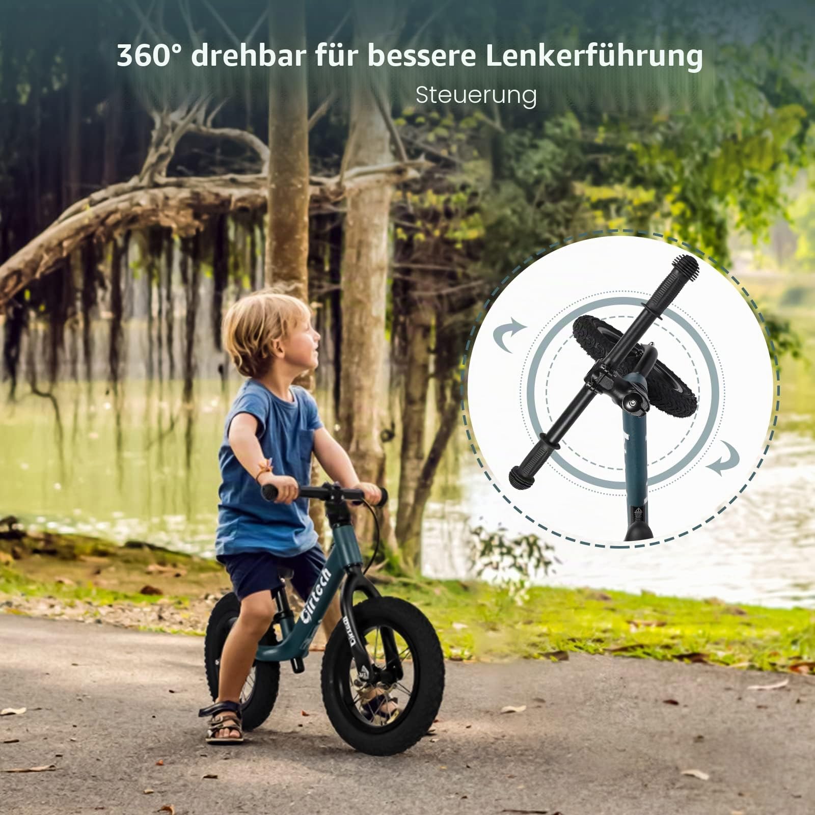 Hello-5ive 12 Zoll Laufrad für 3, 4, 5, 6 Jahre alte Jungen und Mädchen, leichtes Nylonrahmen, Kleinkind-Trainingsrad, ohne Pedalräder für Kinder mit verstellbarem Sitz und Luftreifen