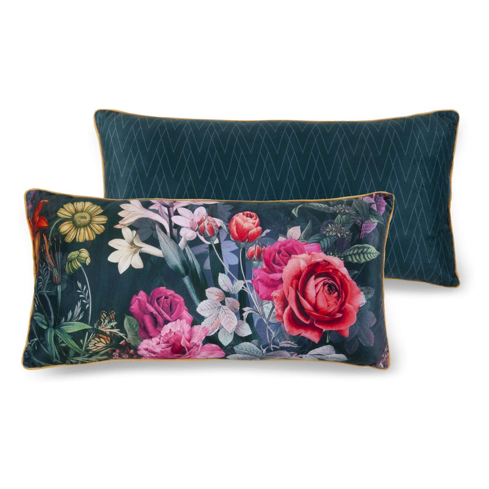 Coussin décoratif moelleux en microfibre Simone Descanso vert 30x60cm