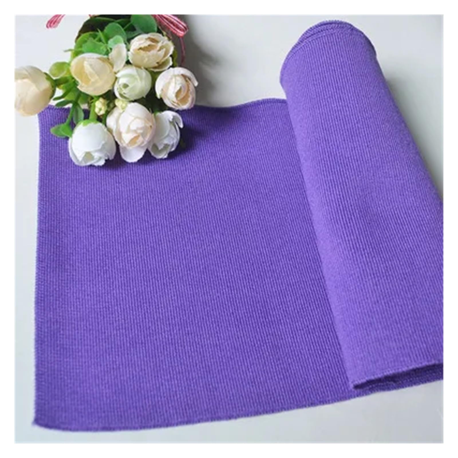 Mankiet z dzianiny prążkowanej, Spodnie o długości 15 cm, rozcięcie do długiego materiału, nitowany sweter jesienny, elastyczne dodatki krawędziowe(Purple)