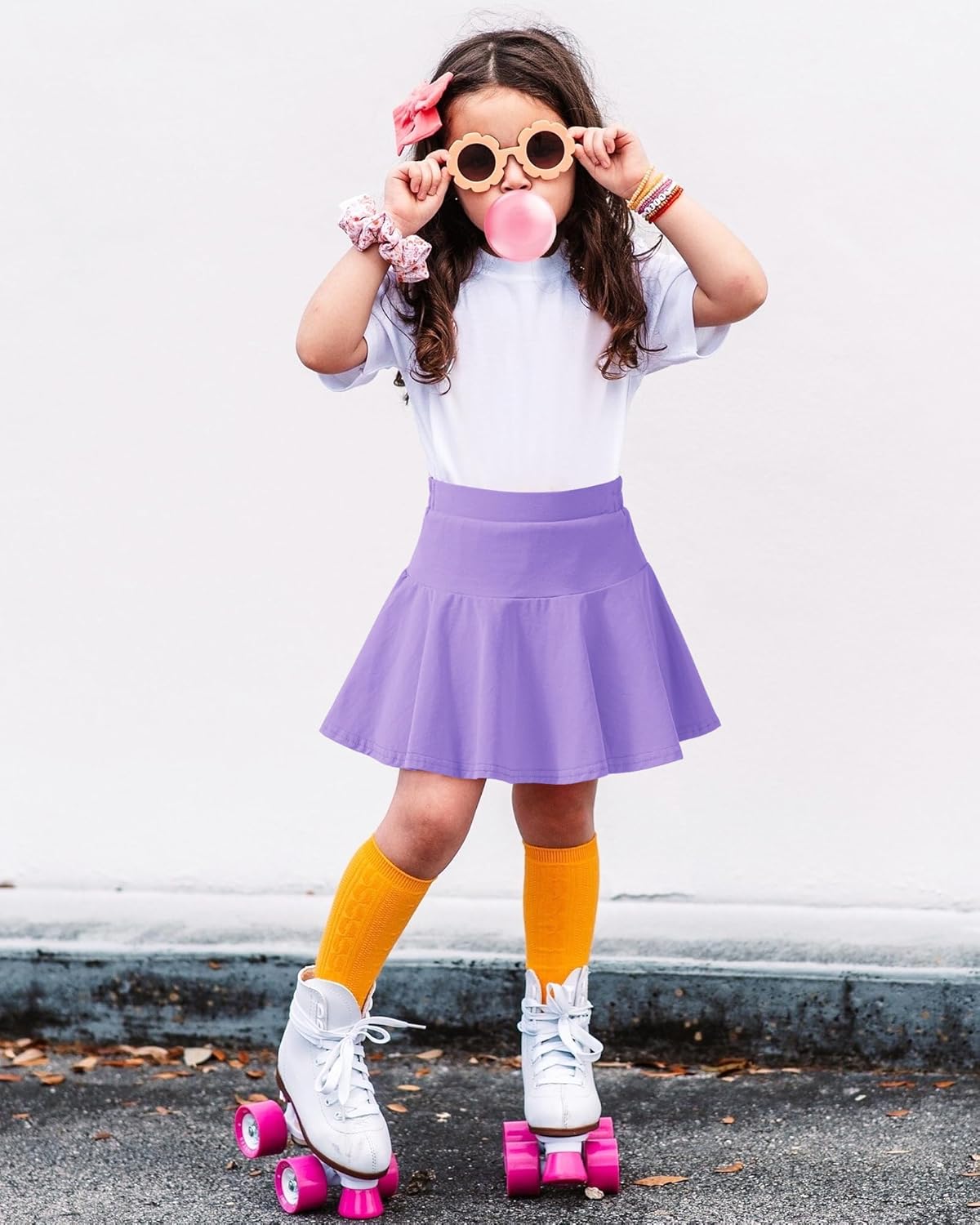 BOOPH 2 Pack Little Girls Athletic Uniform Skorts French Tennis Golf Skirts with Shorts for Toddler - Image 7