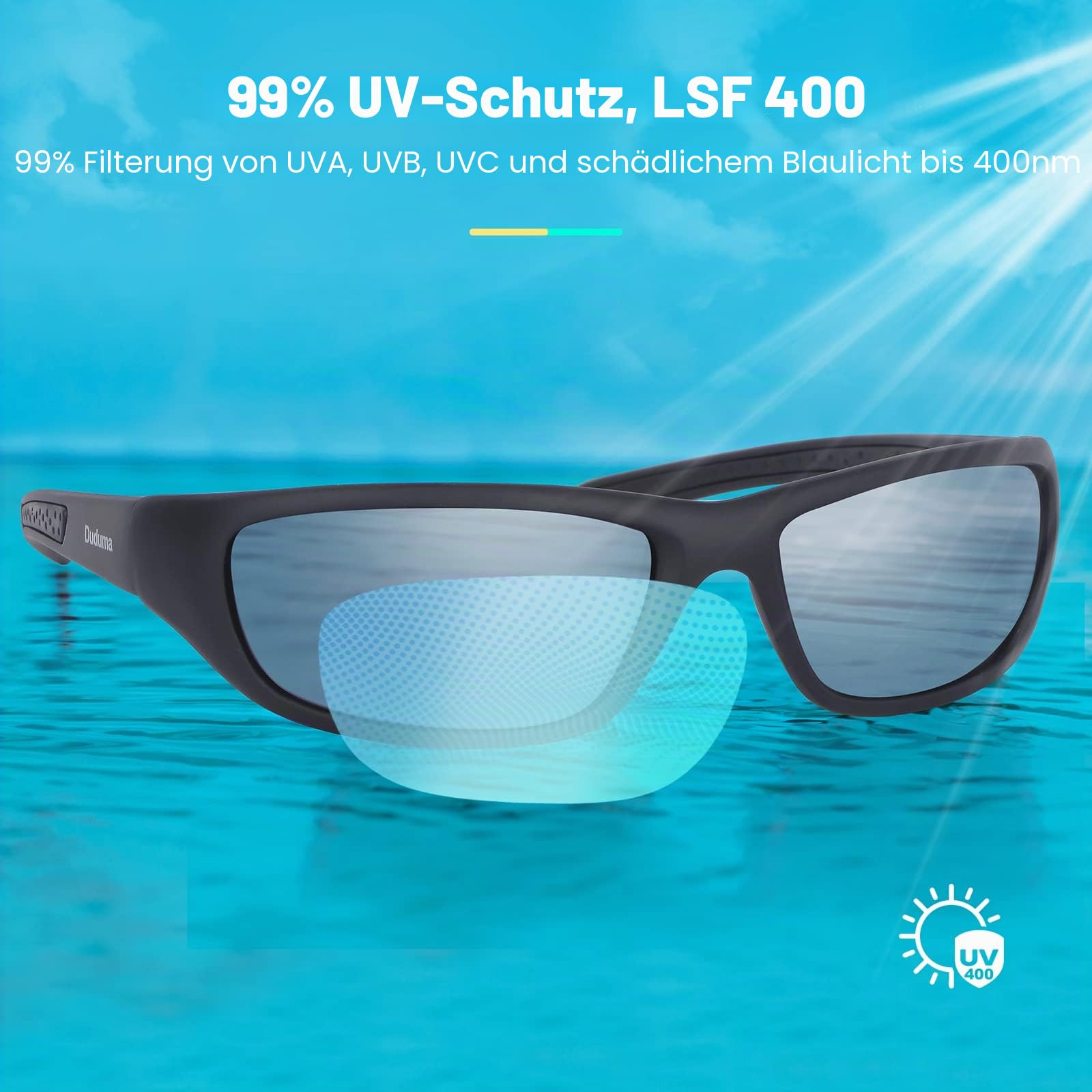 Duduma Sonnenbrille Herren Polarisiert Sportbrille Fahrrad Brillen für Herren Damen Angeln Sport mit UV400 Schutz Tr8116