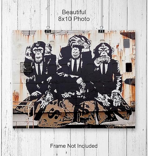 Miniatura 4 de Banksy Graffiti Wall Art - Office Wall Decor - Motivational Poster - Entrepreneur Cool Wall Decor for Men - Man Cave Wall Art - Urban Home Decor - 3