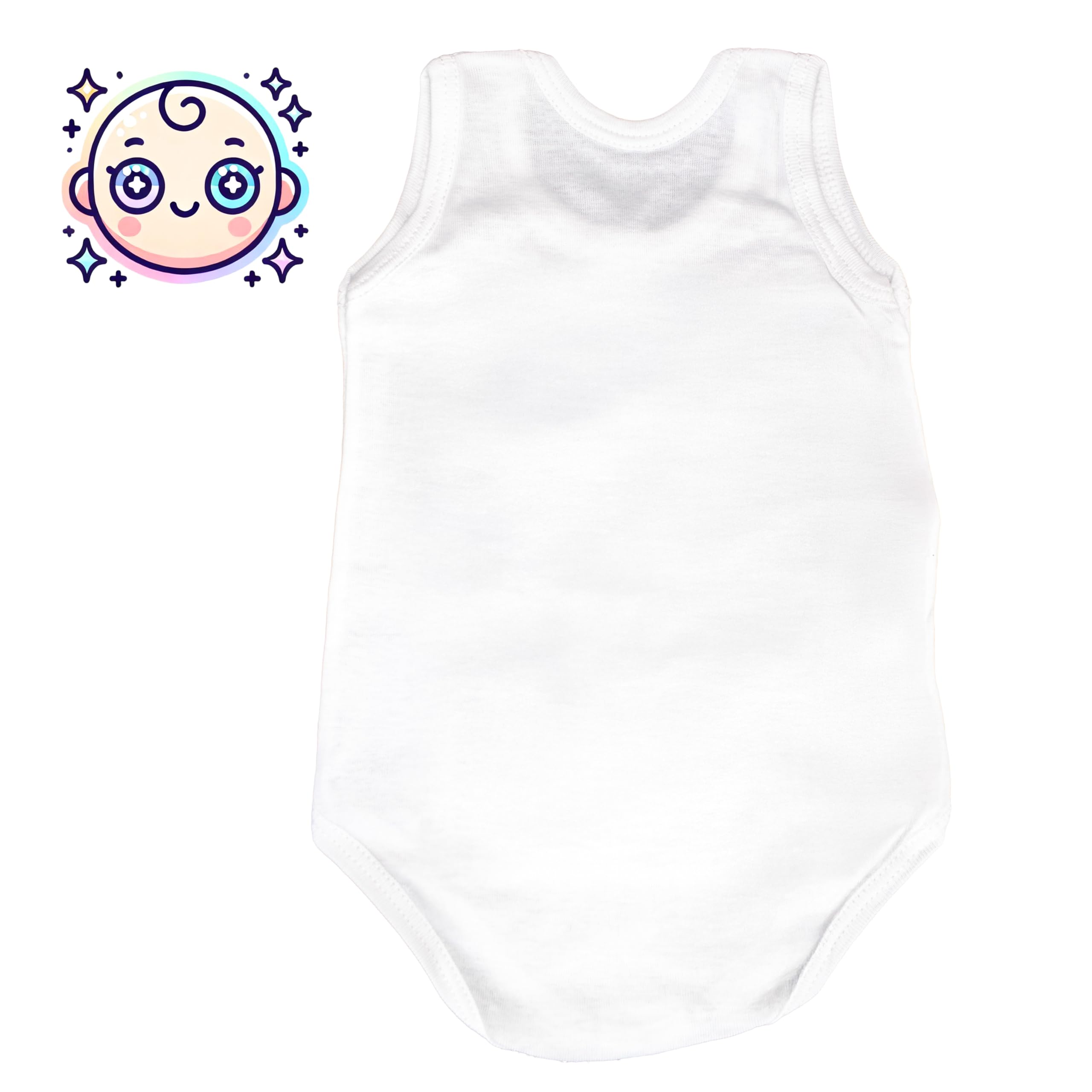 PASTELLO - 6 unidades Body para bebé 100% algodón, paquete de 6 unidades, camiseta sin mangas, práctica y cómoda (Art. BY1130TC)