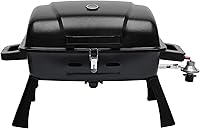Vista 1 de BrandMan Portable Propane Gas Grill, 1-Burner Tabletop Compact BBQ Grill with Folding Legs and Lockable Lid for Camping, Tailgating & Outdoor