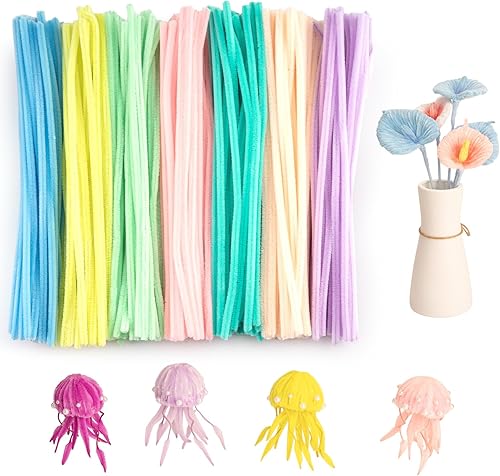 Vista 120 de Caydo 200 piezas de limpiapipas negras de Halloween, tallos de felpilla a granel para niños, manualidades, manualidades creativas y decoración