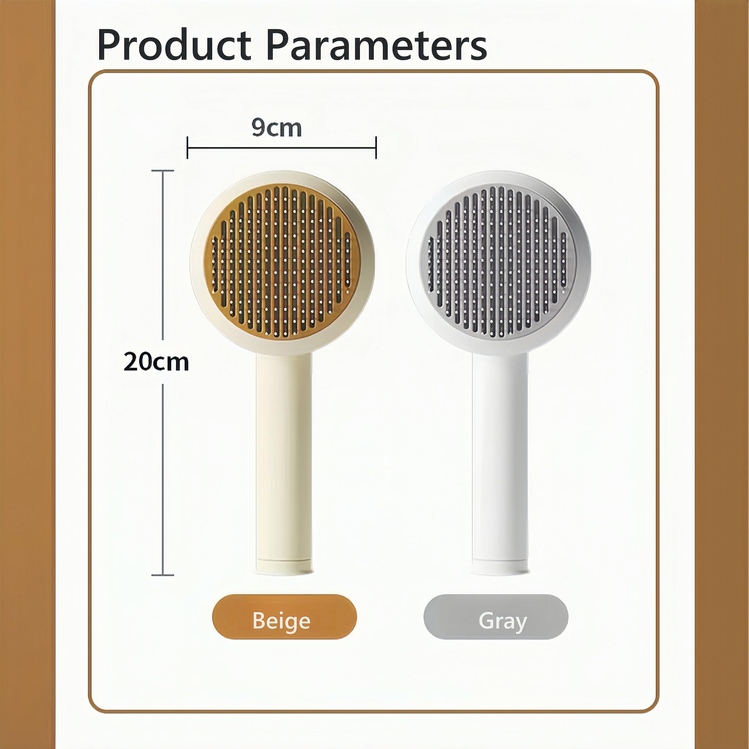 BoBow Self-Cleaning Slicker Brush with Release Button - Skin-friendly Deshedding Grooming Sticky Hair All-in-one Grooming Brush for Long or Short-Haired Pets