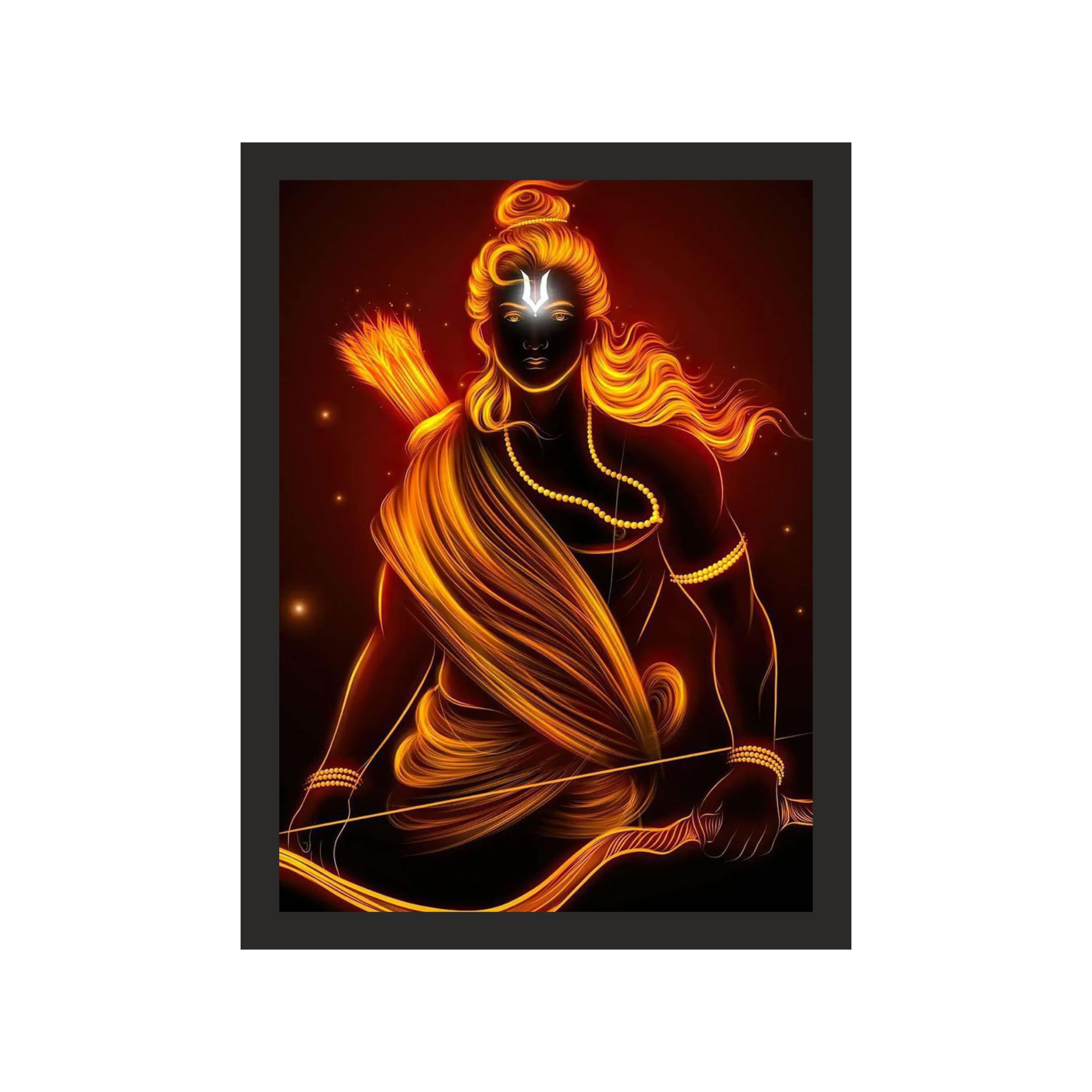 Divine Lord Ram Framed Art, 9x12, for Home & Office Decor
