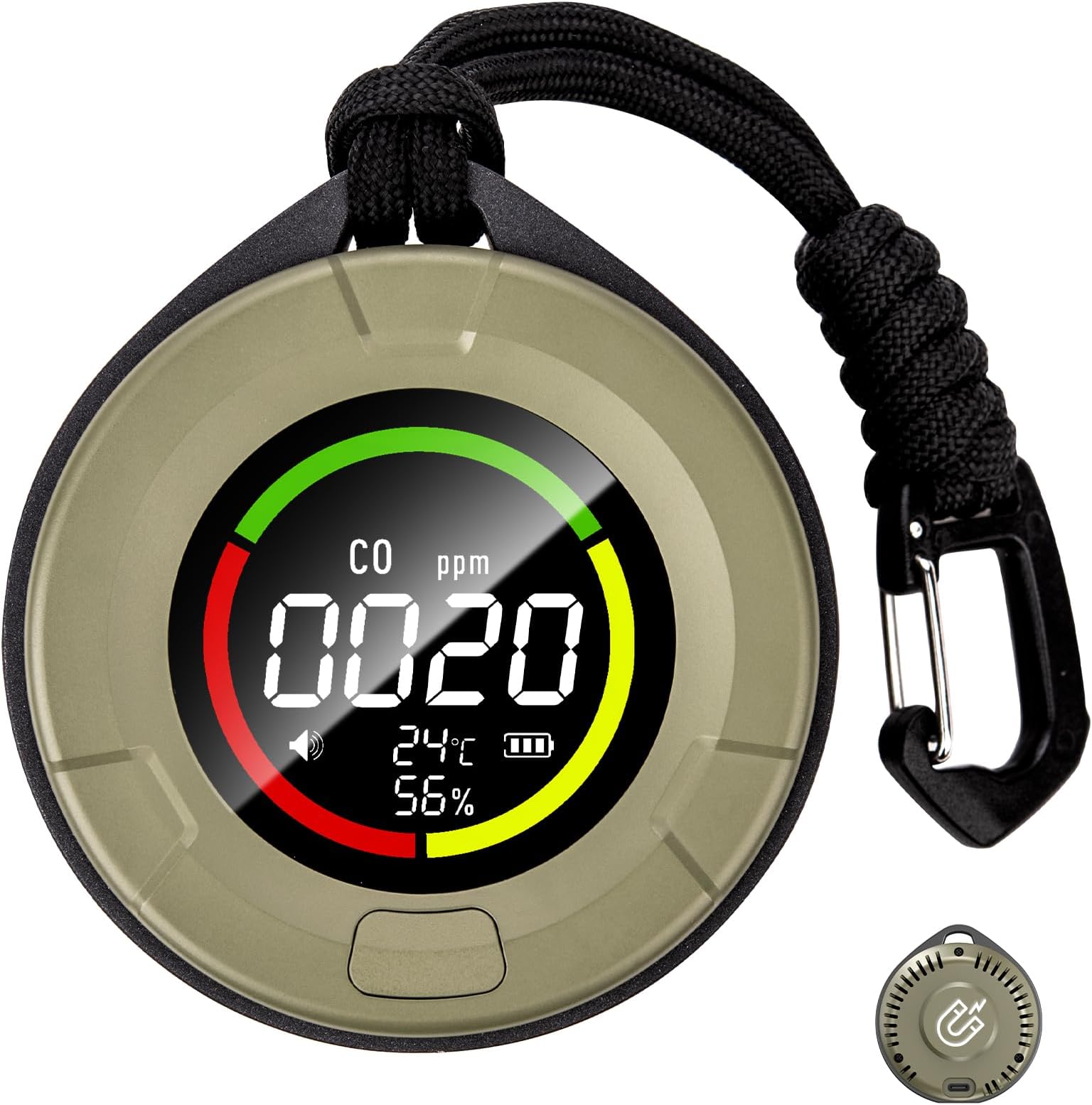 Portable Carbon Monoxide Detector for Travel, 120H Battery Safe Alert RV CO Detector Smoke Detector for Camping, Hotel Room Travelling Air Quality Outdoor Car Boat Garage