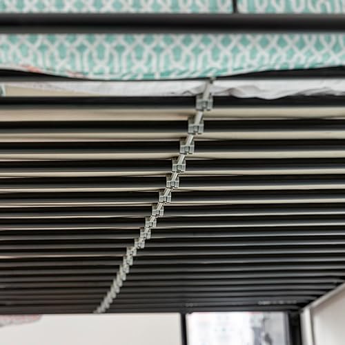 Miniatura 106 de Walker Edison Timothee - Litera de tamaño matrimonial sobre escritorio para la computadora, de metal, tamaño matrimonial, color blanco Blanco,Negro