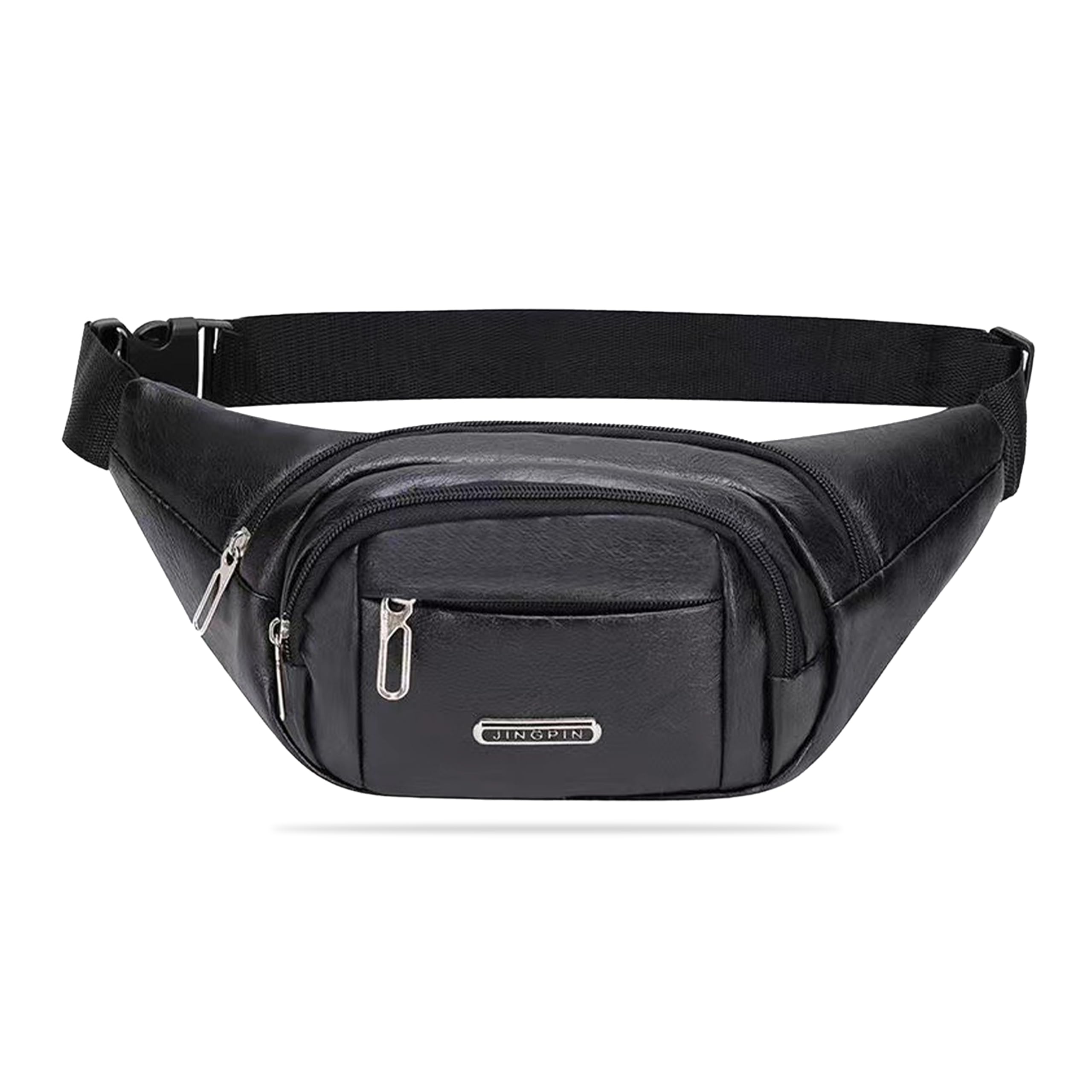 pu leather waist bag | fanny pack & crossbody bag for travel, running, hiking & gym | waterproof & lightweight belt bag | adjustable money belt & waist pouch for men & women | (mfp1474)