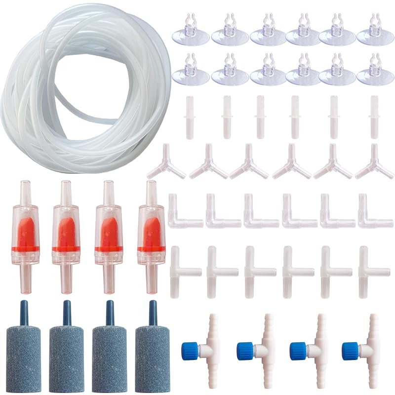 Kit de acessórios para bomba de ar de aquário TANOMA com mangueira, válvulas, pedras porosas e conectores, 7,92 m
