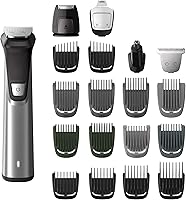 Vista 18 de Norelco Philips Multigroom serie 7000, recortadora todo en uno, recortadora de barba y cortapelos, kit de aseo para hombres de 19 piezas para barba