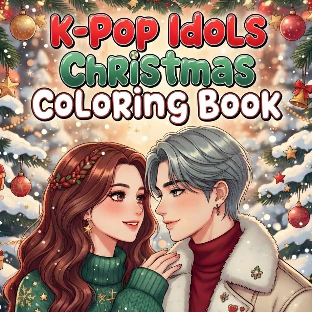 K-Pop Idols Christmas Coloring Book: Festive Holiday Fashion & Cozy Winter Scenes | Jumbo 50 Stylish K-Idol Anime & Manga Art for Teens & Adults | Perfect Gift for K-Pop Fans!