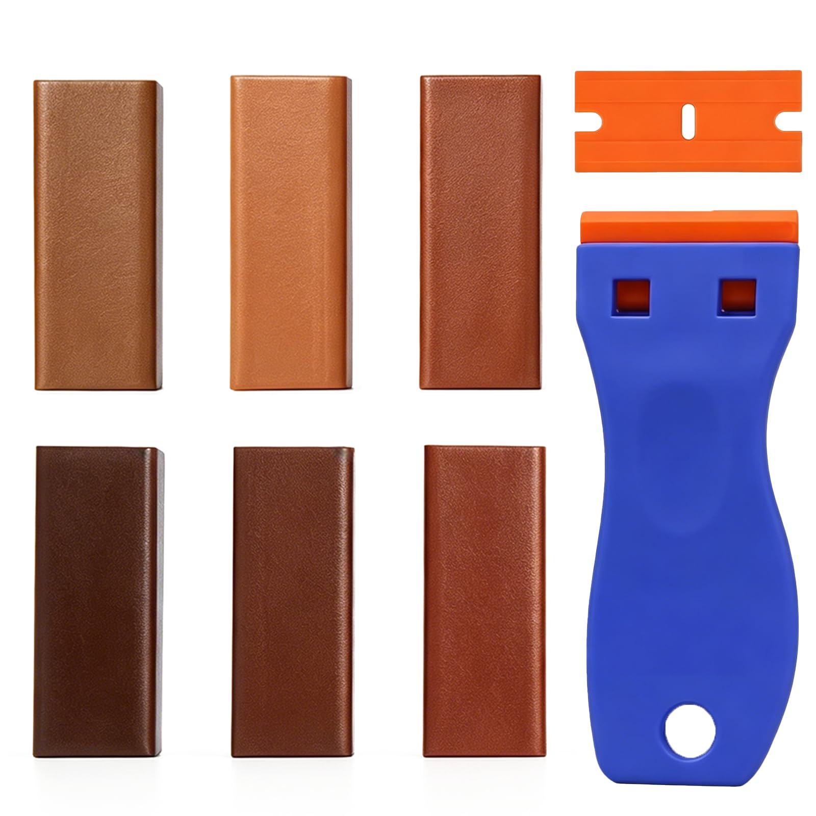 8 Pezzi Kit Riparazione Parquet, Kit di Riparazione Legno per Riparazione Graffi, 8 Bastoncini di Cera Colorata con Raschietto, per Piastrelle, Laminato in Legno, PVC, Vinile, Mobili, Parquet