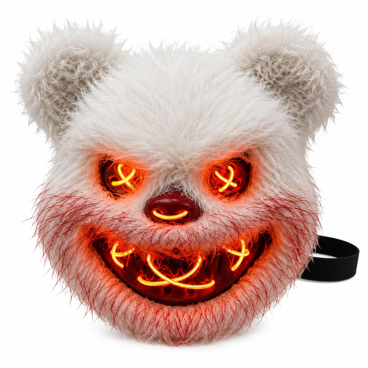 TK Gruppe Timo Klingler LED Teddy Halloween Mask – Controllable from Purge, Luminous Face, for Halloween, Fancy Dress & Carnival as a Costume for Men and Women (Choice of Colours)
