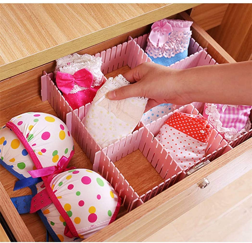 Divisori regolabili per cassetti, organizer per cucina, cassettiera, camera da letto, bagno, 32 pezzi