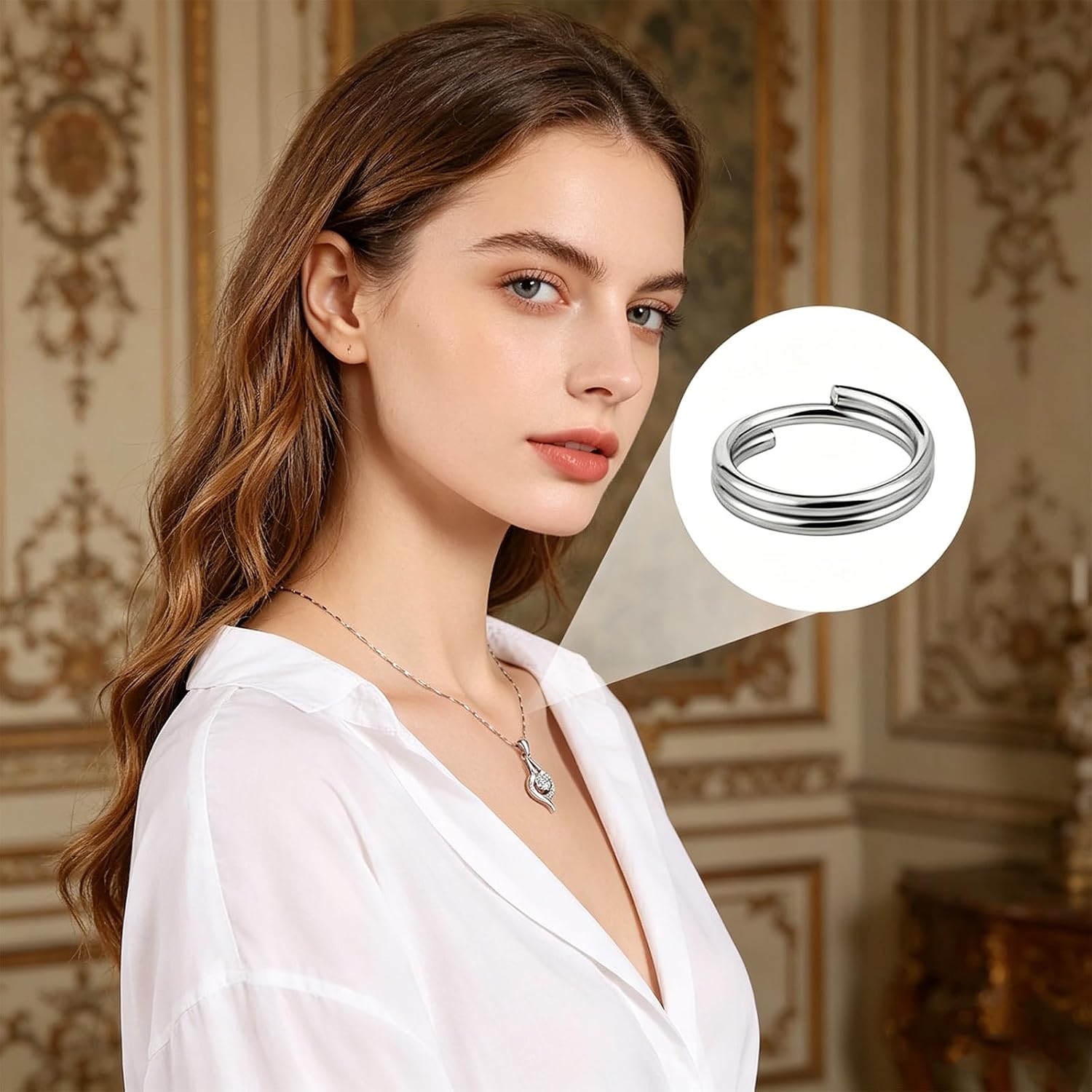 6Pcs 925 Sterling Silver Jump Rings 6mm 5mm Double Split Jewelry Jump Rings for Necklace Bracelet Earring Making