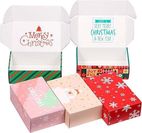 Vista 110 de Paquete de 25 cajas de envío de 4 x 4 x 2 pulgadas, cajas de regalo de San Valentín para el día de la madre, cajas de cartón corrugado, cajas de Rojo