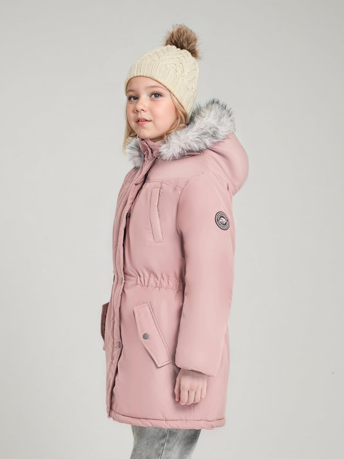 maoo garden Girls Winter Coat Big Kids Heavyweight Fur Hood Snow Ski Parka Water-Resistant Overcoat - Image 2