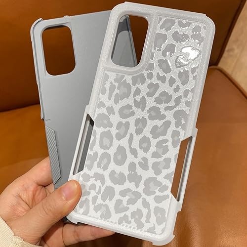 Miniatura 6 de Funda para Samsung Galaxy A13 5G, estampado de leopardo blanco, gris claro, estampado de guepardo, resistente, resistente, protección de cuerpo