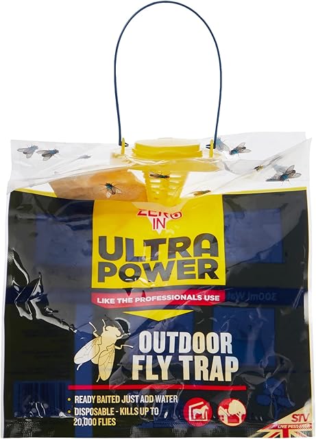 Zero In Ultra Power Outdoor Fly Trap (Disposable, Resealable, Use in Gardens, Holds up to 20,000 Flies) - ZER544