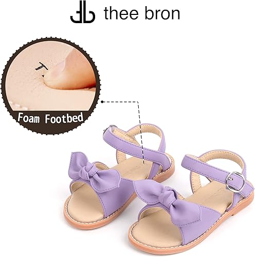 Miniatura 4 de THEE BRON Sandalias cómodas para niñas, zapatos para niños, sandalias rellenas