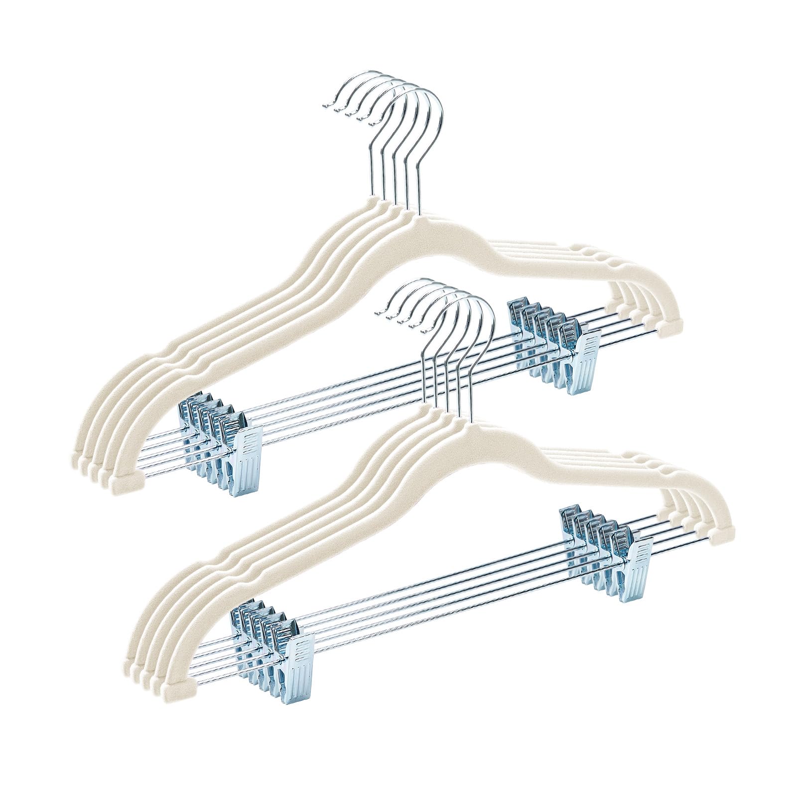 HOUSE DAY Velvet Hangers with Clips 10 Pack