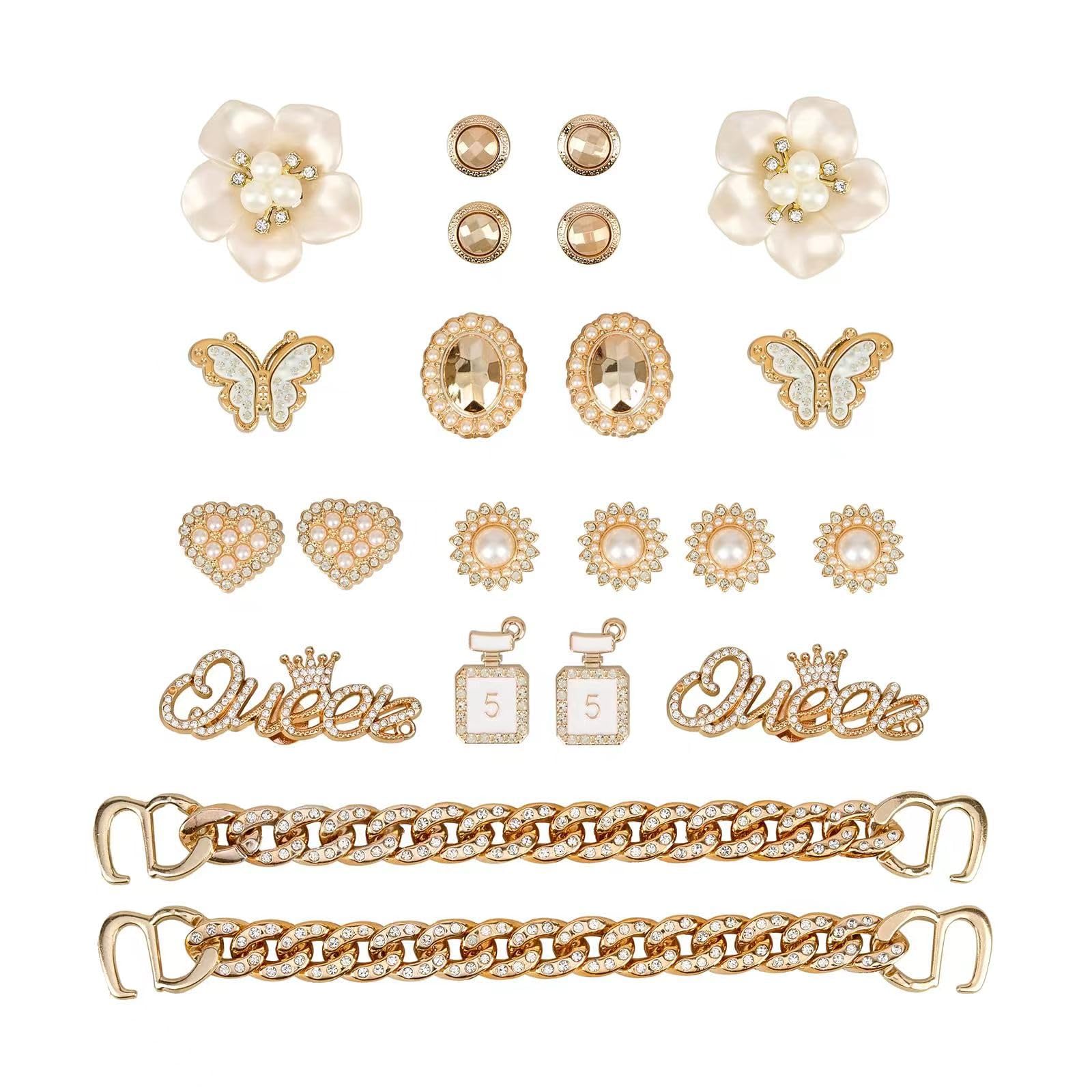 Preptep Bling Shoe Charms Girly Charms Bling Chain Shoes Accessories for Women Flower Clog Shoes Decoration Jewels Bling Cute Dcor for Girl Shoes Butterfly Jewelry Decorations (B0D9LJGZ7R) Amazon Price History, Amazon Price Tracker