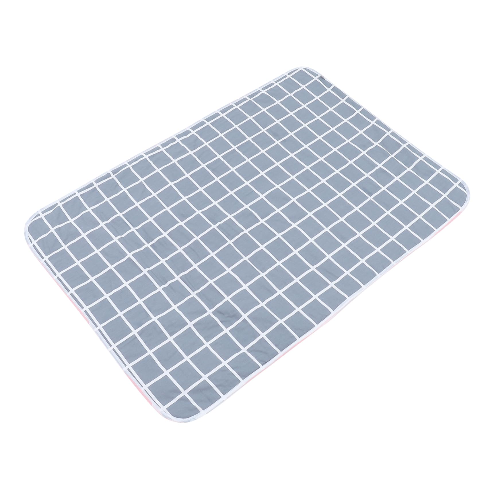 TOVINANNA Senior Breathable Menstruation Mat Washable Underpad 120x80cm Silver Grey Grid Reusable Surface Protector