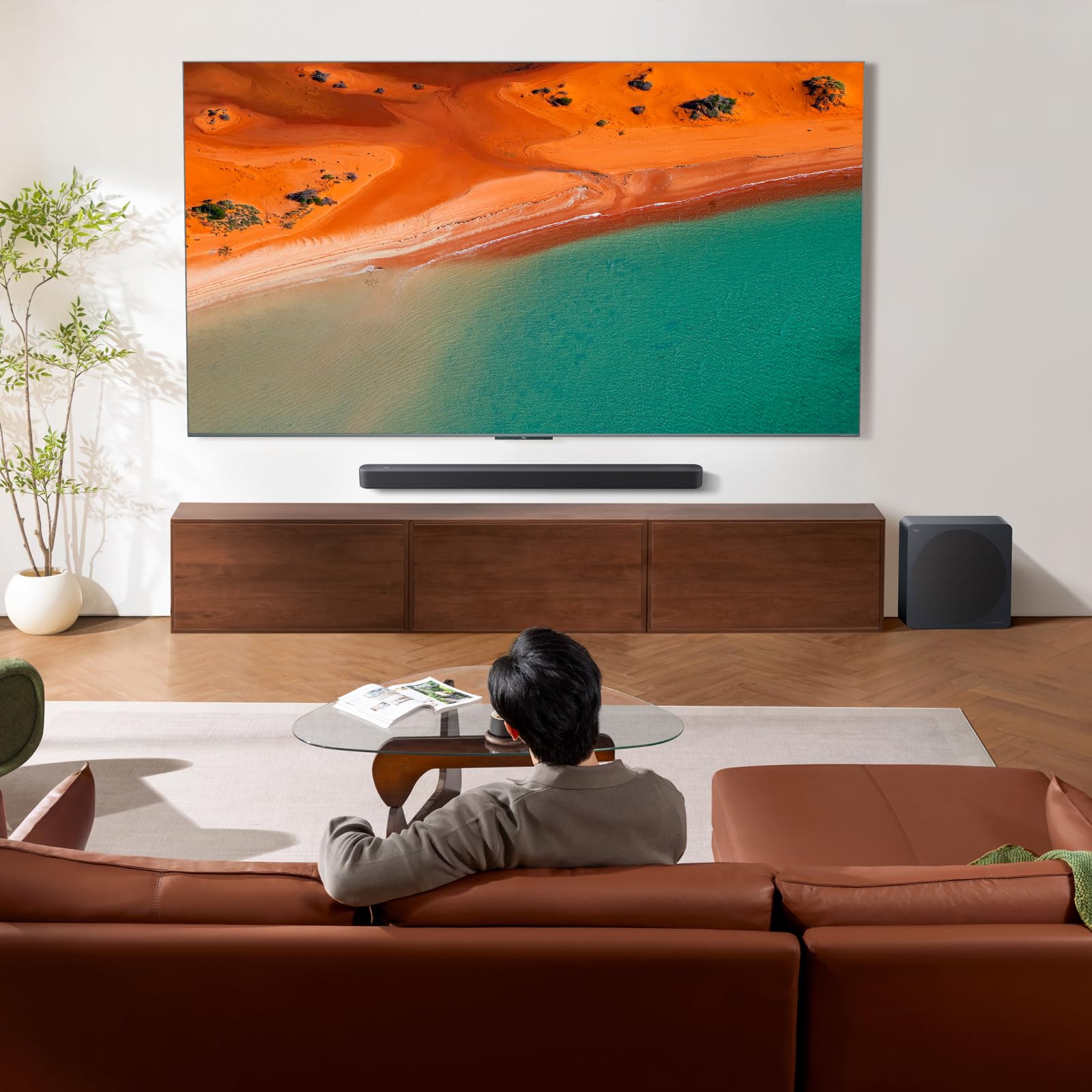 TCL A65K Barra de Sonido 3.1.2ch, Audio by Bang & Olufsen, Subwoofer Inalámbrico, 460W, Dolby Atmos & DTS:X, HDMI eARC, Bluetooth 5.3, Montaje en Pared, Control por App