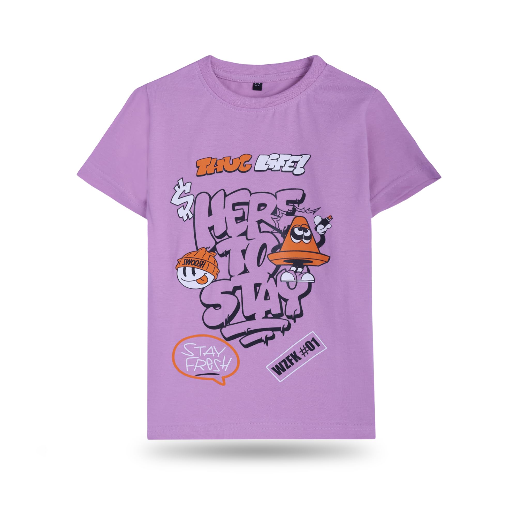 T2F T-Shirt für Jungen, Baumwolle, bedruckt, normale Passform, 5 Stück