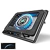llano Gaming Laptop Cooling Pad Cooler Stand with 5.5inch External Fan Adjustable Speed Touch Control 3-Port USB Rapid Temperature regulation for Computer Notebook 15-19in (V13 No RGB)