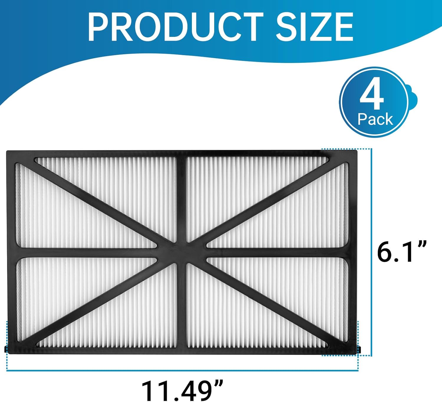 GJK RCX70101 Ultra Fine Cartridge Filter Panels Compatible with Hayward Robotic AquaVac, TigerShark and SharkVac Pool Cleaners, Pool Filter Parts Replacement, 4 Pack