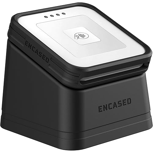 Encased Dock for Square Card Reader (2nd Gen.) with Removeable Protective Case - Magnetic Case and Display Stand Set with Non-Slip Base (Black)