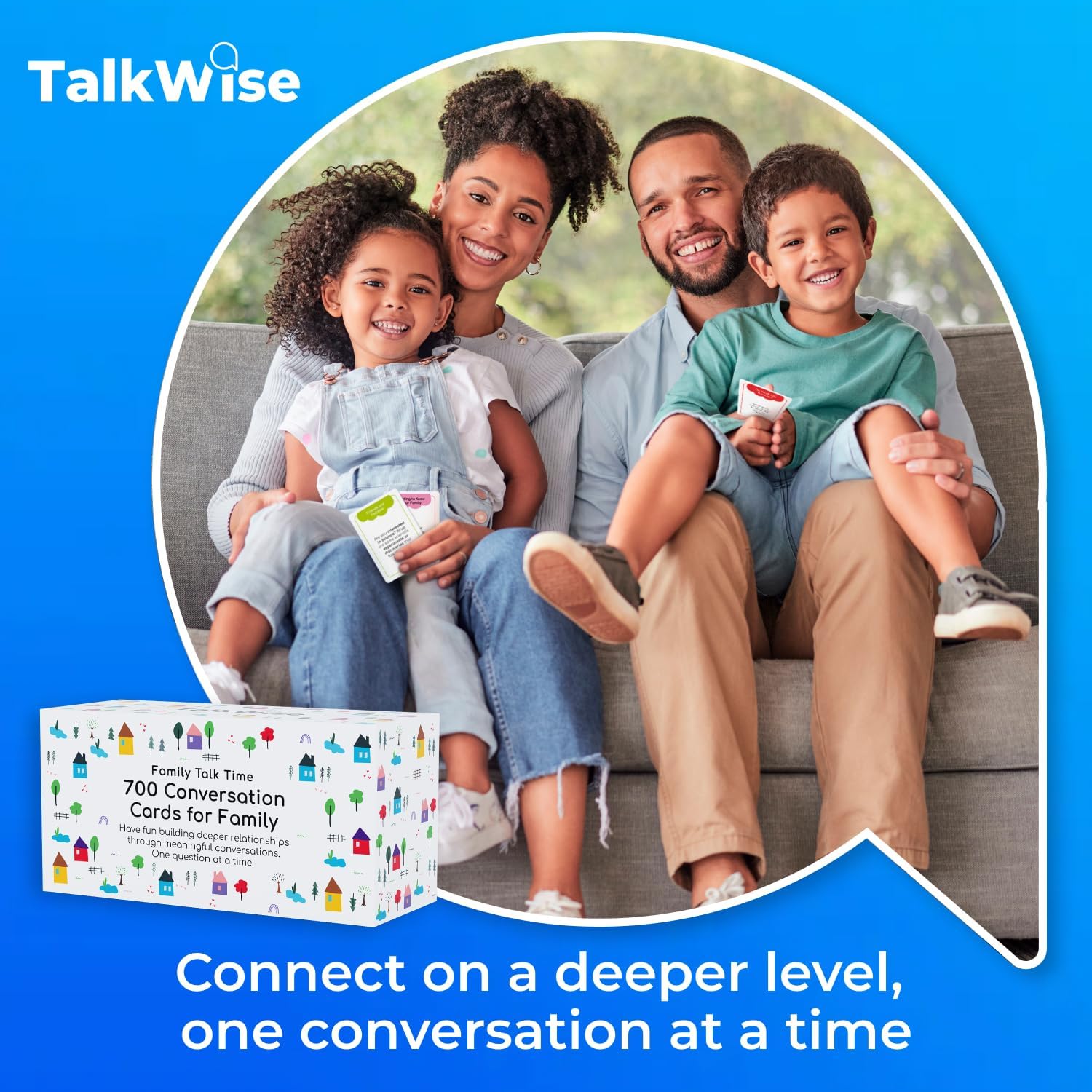 700 Family Conversation Cards, Fun Conversation Starters for Families, Play Dinner Table Games, Family Talking Cards, Color-Coded Across 6 Topics, Take Anywhere